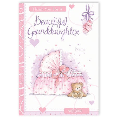 Thank you for a New Baby Granddaughter ~ greeting card